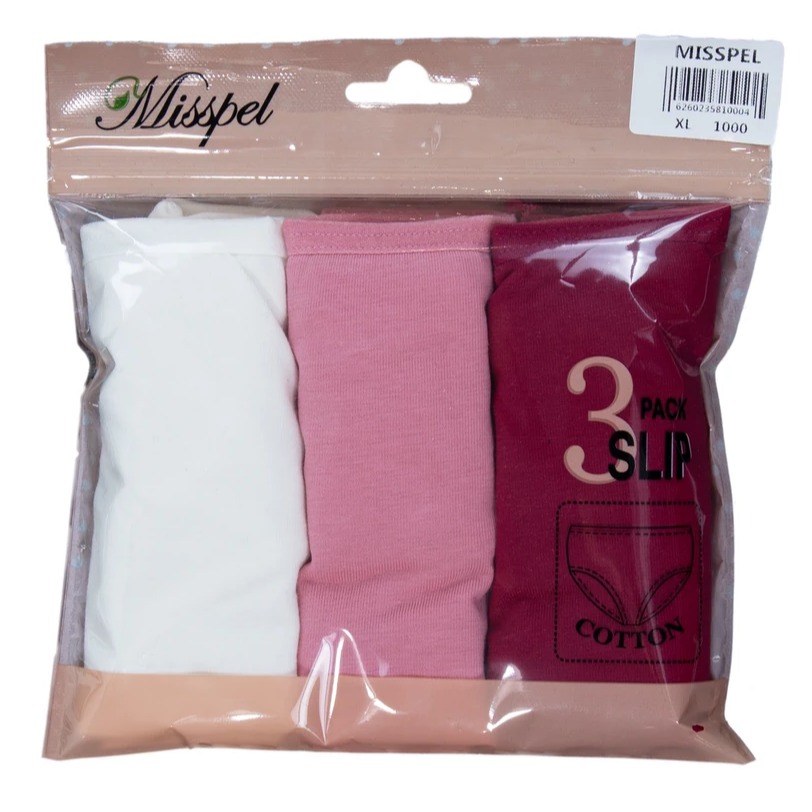 پک شورت سه تایی سلفونی تک رنگ کد 1000 میسپل